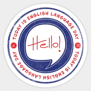 Today is English Language Day Badge Sticker